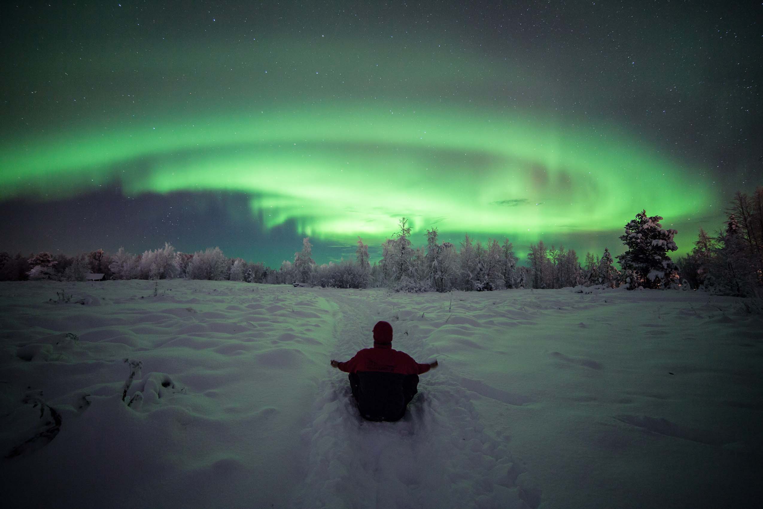 aurora a la caza laponia